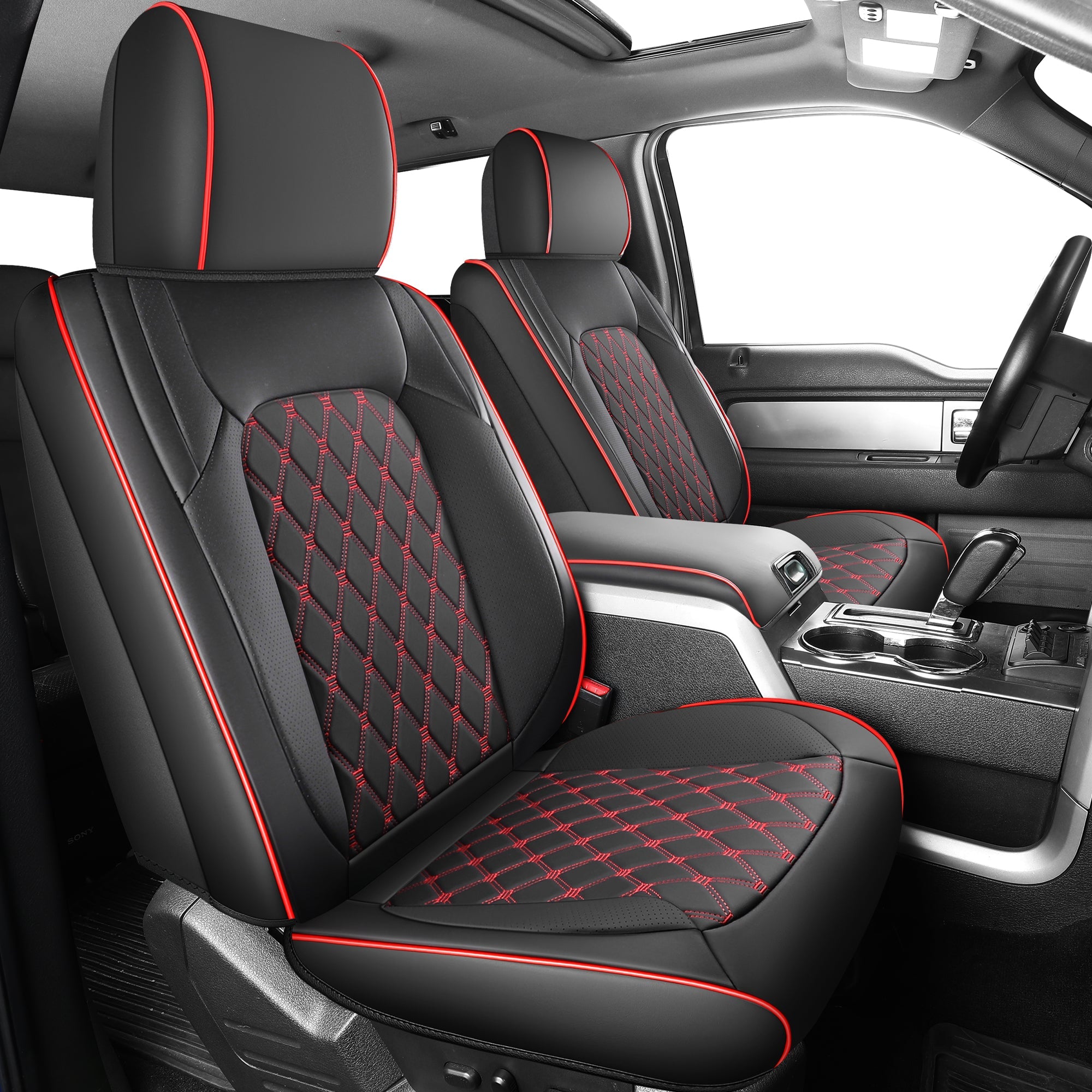 Umbrauto Truck Seat Cover Fit for  Silverado/Sierra,Red