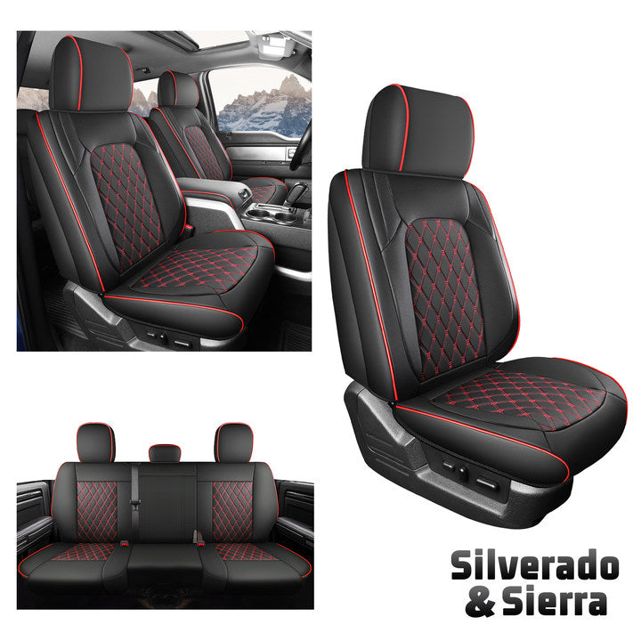 Umbrauto Truck Seat Cover Fit for  Silverado/Sierra,Red