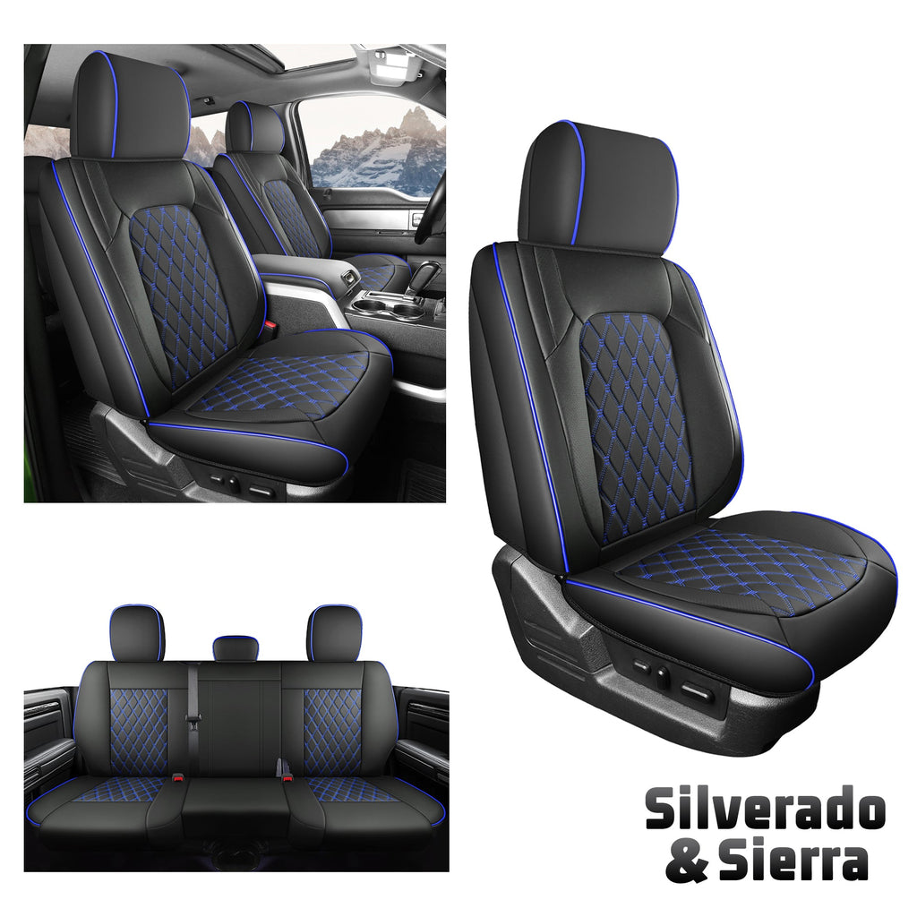 Umbrauto Truck Seat Cover Fit for Silverado and Sierra,Blue