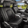 Custom Seat Covers fit for Dodge Ram 1500 2500 3500, Full Coverage Luxury Leather Ram Truck Seat Cover 2009-2025 Compatible with Crew Cab Double Quad Regular ( Full Set (Flat Front/Curved Rear))