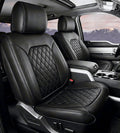 Umbrauto Custom Fit Seat Covers for Ford F150, Pickup Truck Nappa Leather Seatcovers for 2015-2025 Ford F150 SuperCrew/ 2017-2025 F250 F350 F450 Super Duty Crew Cab XL XLT Lariat King Ranch Platinum,Black
