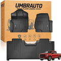 Umbrauto Custom Fit Floor Mats for Ford F150 SuperCab (Extended Cab) 2015-2025 2026 (Not for SuperCrew Cab), All Weather TPE Automotive Pickup Truck Liners for Front & Rear Row