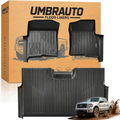 Umbrauto Custom Fit Floor Mats for Ford F150 SuperCrew 2010-2014 (Not for SuperCab or Regular Cab), All Weather TPE Pickup Truck Floor Liners for Front and Rear Row, Durable Non-Slip Automotive Mats