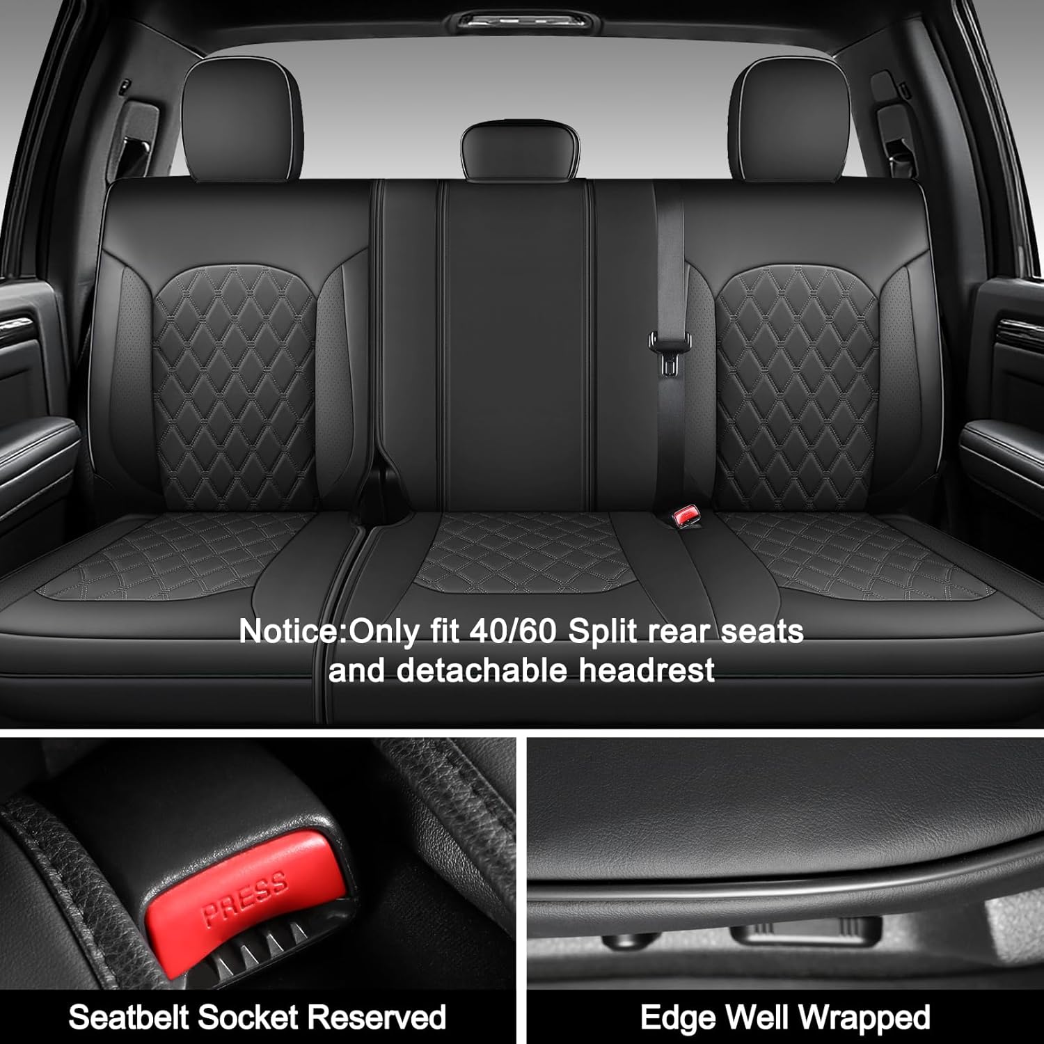 Umbrauto Truck Seat Covers for Silverado/Sierra,Black
