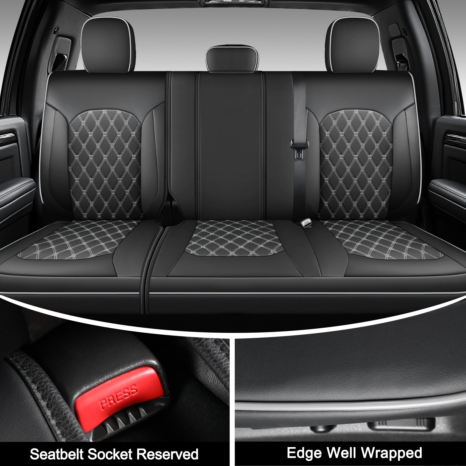 Umbrauto Truck Seat Cover Fit for Silverado and Sierra,Gray