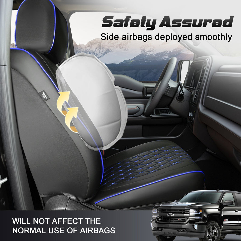 Umbrauto Truck Seat Cover Fit for Silverado and Sierra,Blue