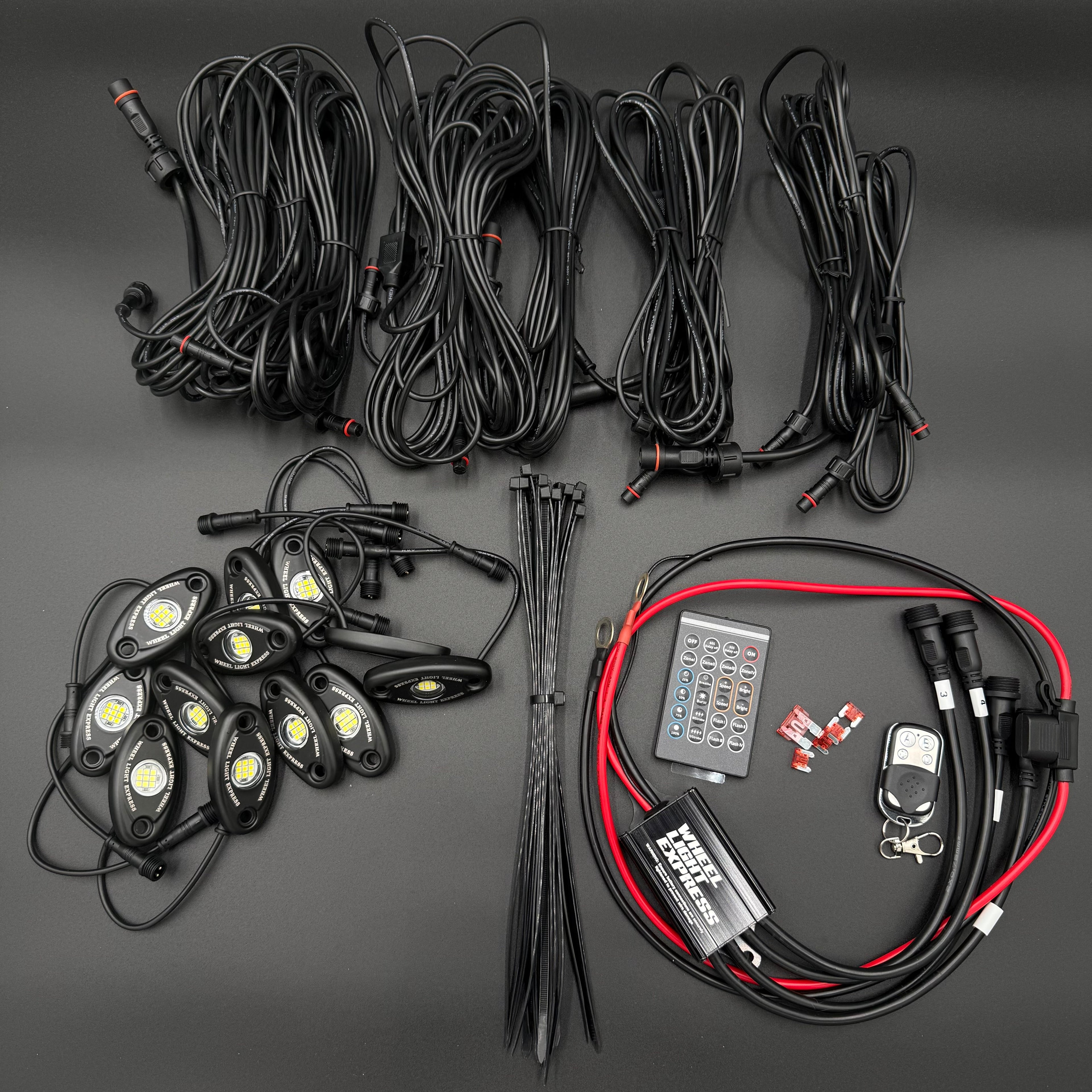 12 Piece White Rock Light Kit