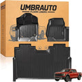 Umbrauto All Weather Floor Mats for Ford F150 SuperCrew 2015-2025 2026 & Lightning 2022-2026, Custom Fit TPE Truck Floor Liners, Waterproof Heavy Duty Full Coverage, Rear w/o Fold Flat Storage