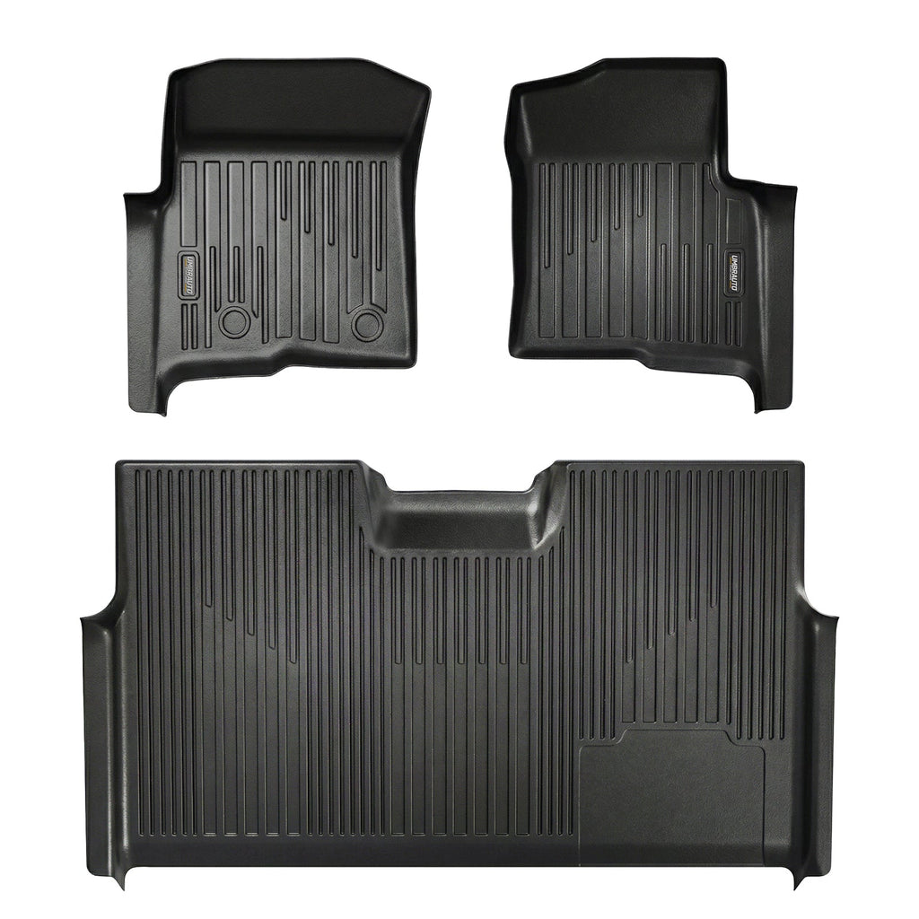 Umbrauto Custom Fit Floor Mats for Ford F150 SuperCrew 2010-2014 (Not for SuperCab or Regular Cab), All Weather TPE Pickup Truck Floor Liners for Front and Rear Row, Durable Non-Slip Automotive Mats