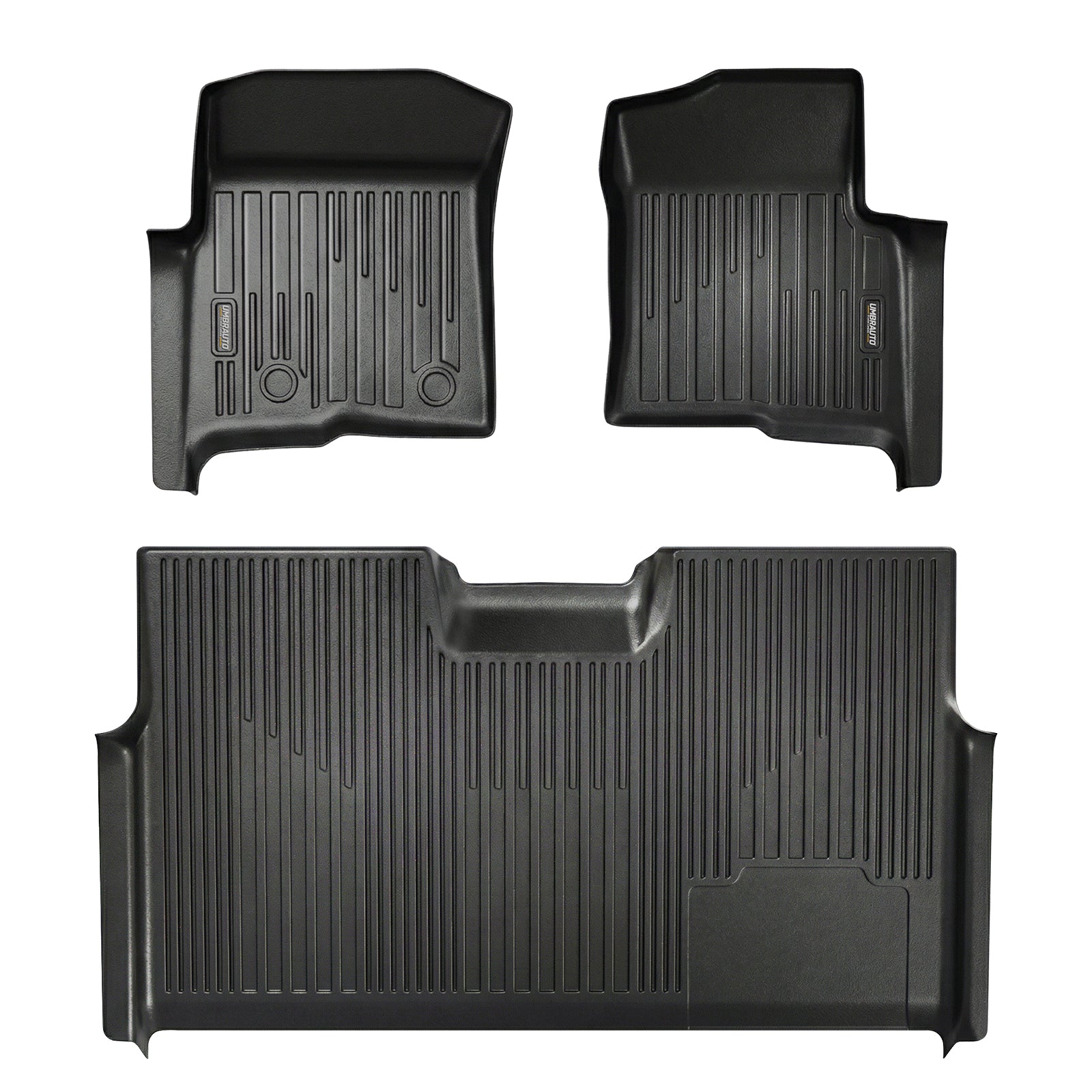 Umbrauto Custom Fit Floor Mats for Ford F150 SuperCrew 2010-2014 (Not for SuperCab or Regular Cab), All Weather TPE Pickup Truck Floor Liners for Front and Rear Row, Durable Non-Slip Automotive Mats