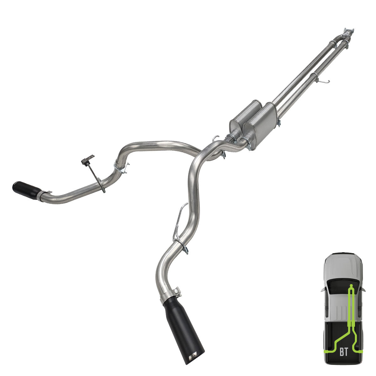 Ford, 2021-2026, 5.0L, Clamp/On - MPI Exhaust Cat-Back Dual Exhaust Kits