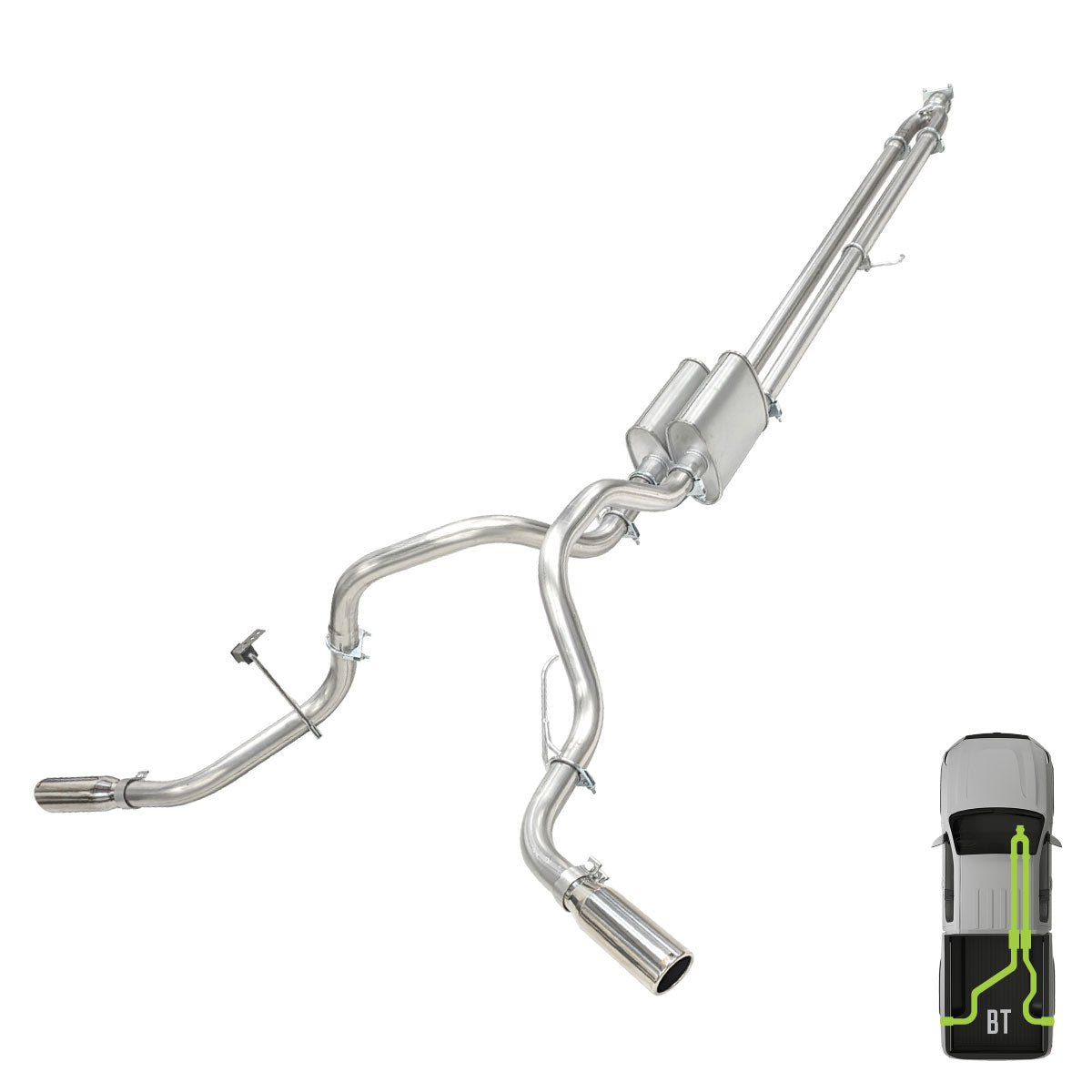 Ford, 2021-2026, Eco boost, Clamp/On - MPI Exhaust Cat-Back Dual Exhaust Kits