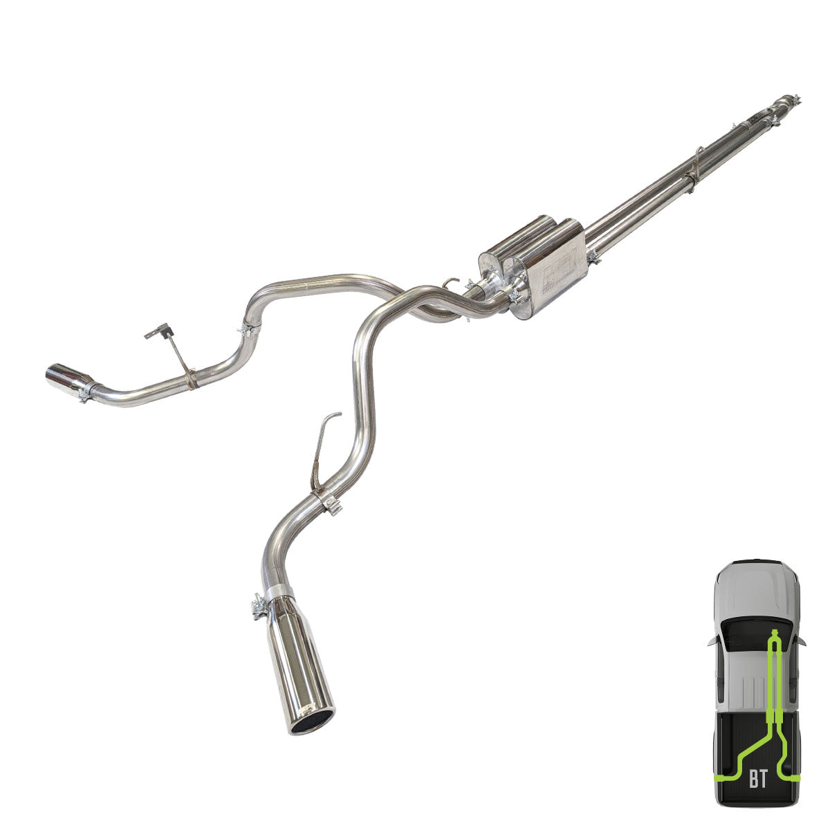 Ford, 2021-2026, Ecoboost - Stainless - MPI Exhaust Cat-Back Dual Stainless Kit