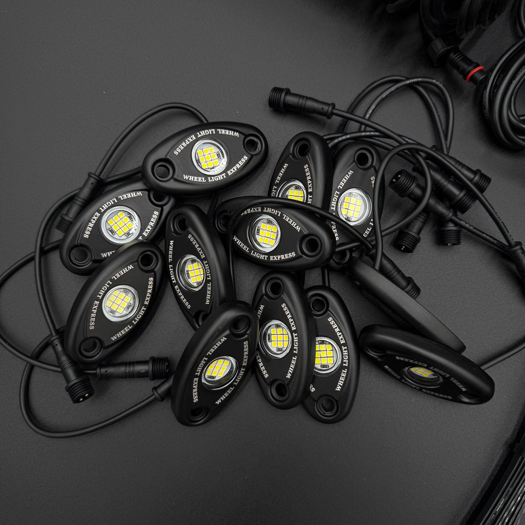 12 Piece White Rock Light Kit
