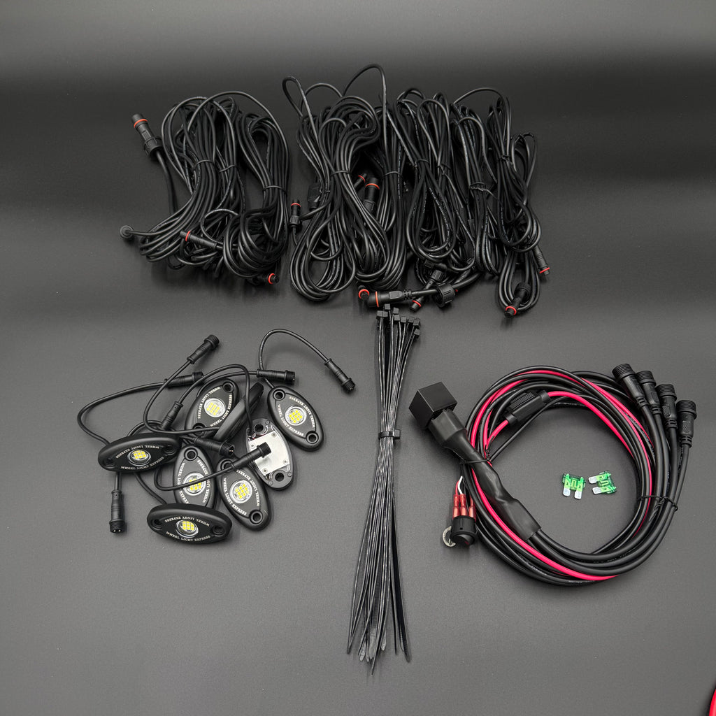 8 Piece White Rock Light Kit