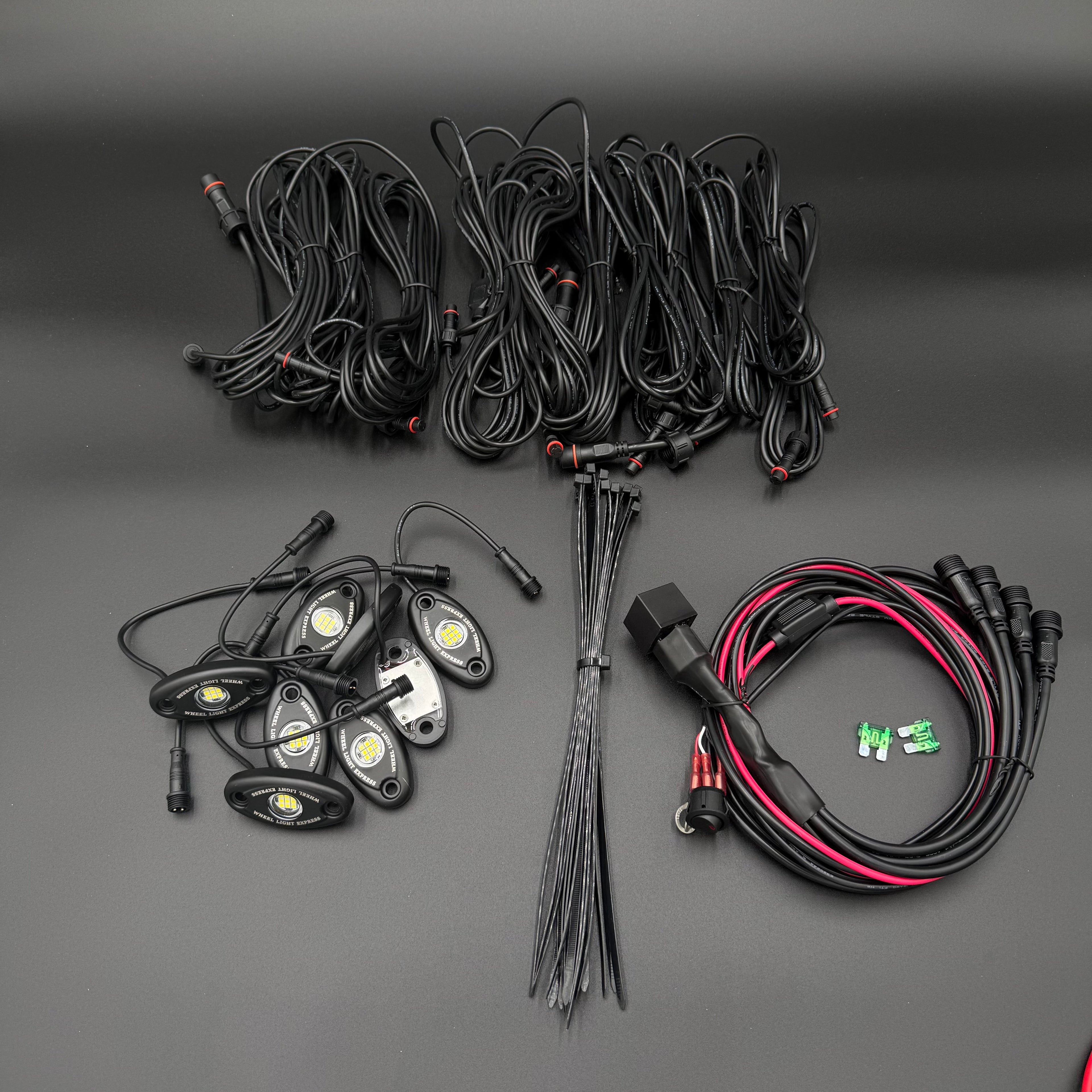 8 Piece White Rock Light Kit