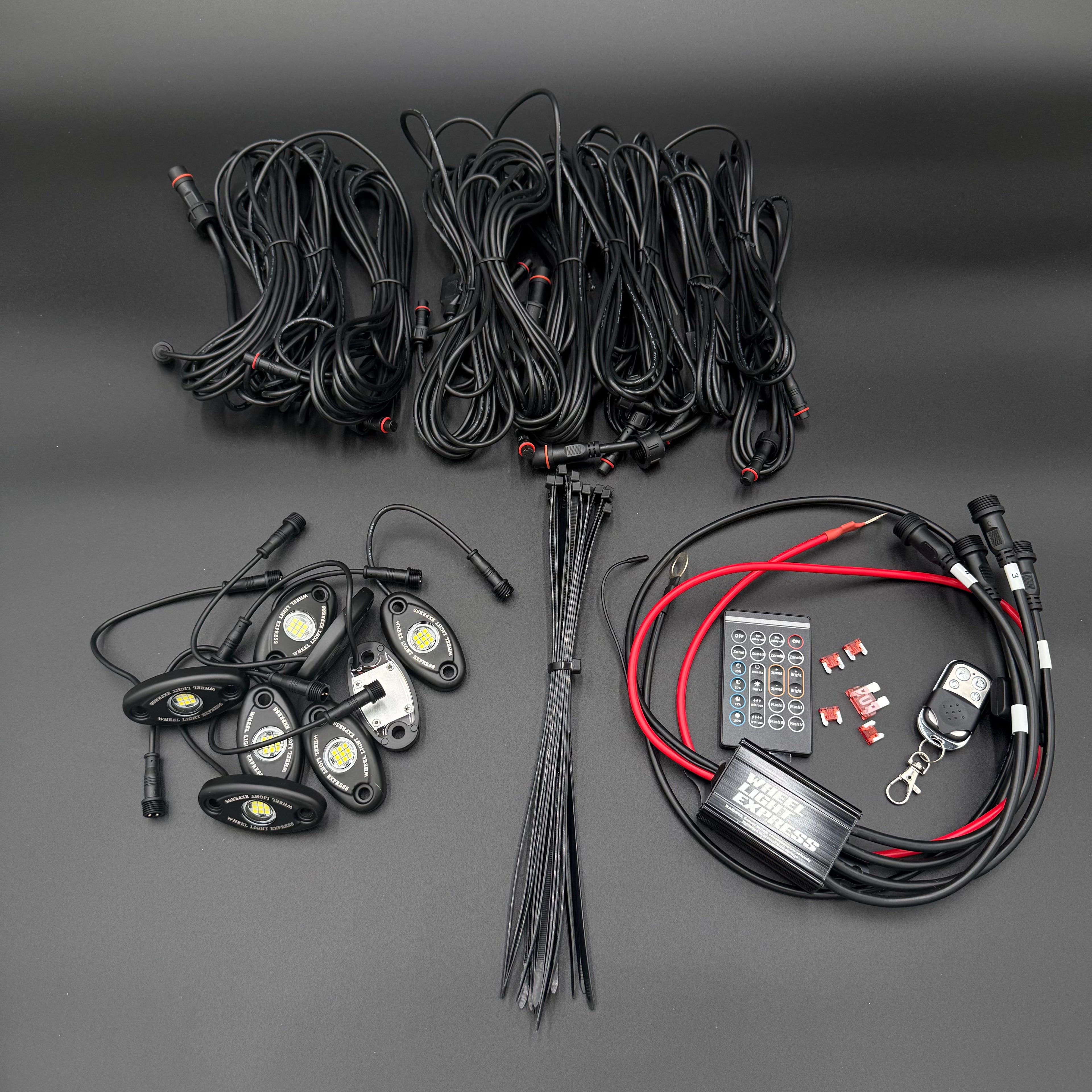8 Piece White Rock Light Kit