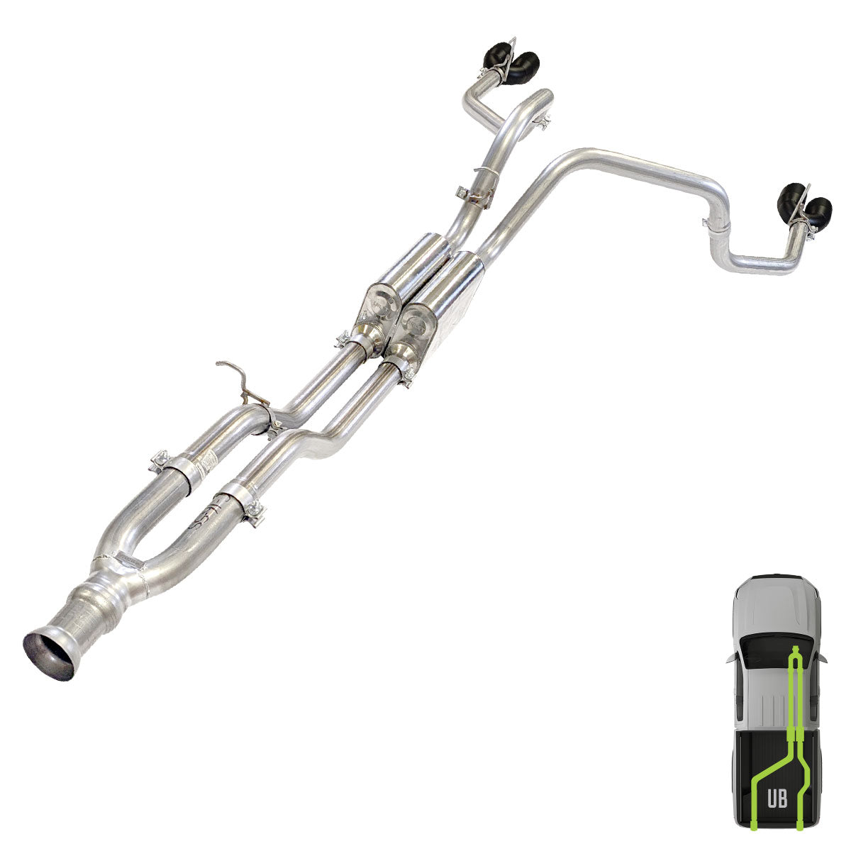 Suburban/Yukon, 2021-2025, 6.2L, Stainless - MPI Exhaust Cat-Back Dual Exhaust Kits