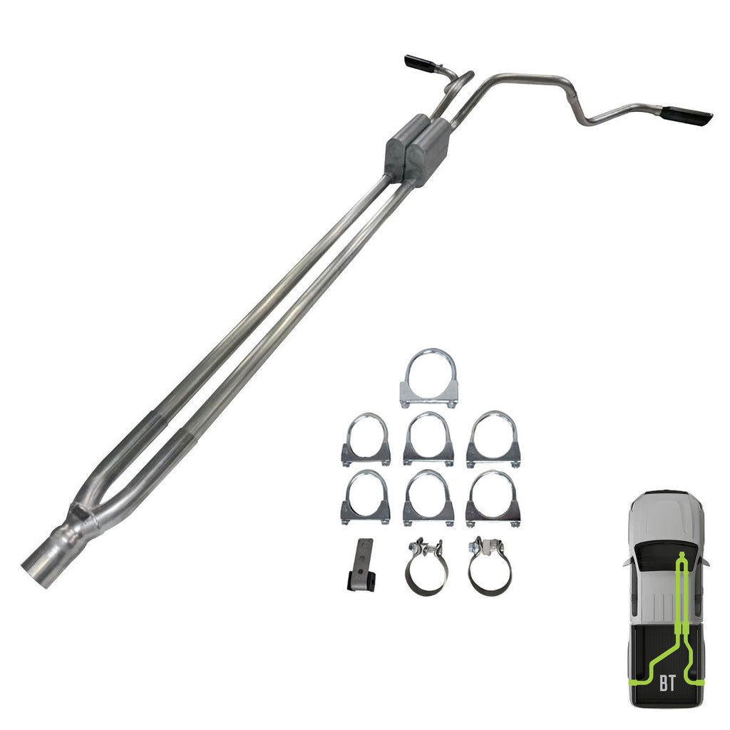 GMC/Chevy, 2012-2018, 6.0L,  Clamp/On - Truck Cat-Back Dual Exhaust Kits