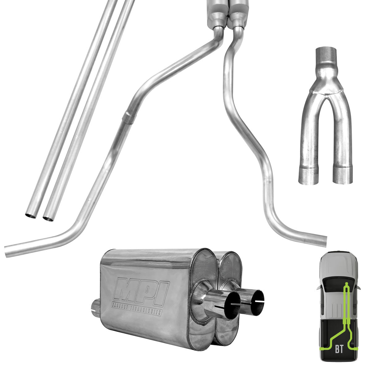 RAM, 2019-2024 (Classic), 5.7L, Stainless - MPI Exhaust Cat-Back Dual Stainless Kits