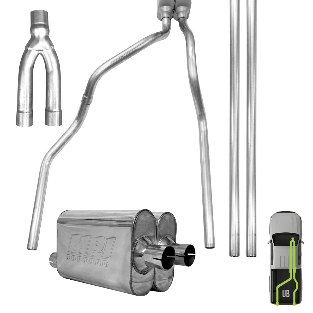 GMC/Chevy, 1999-2006, 5.3L – Stainless - MPI Exhaust Cat-Back Dual Exhaust Kits