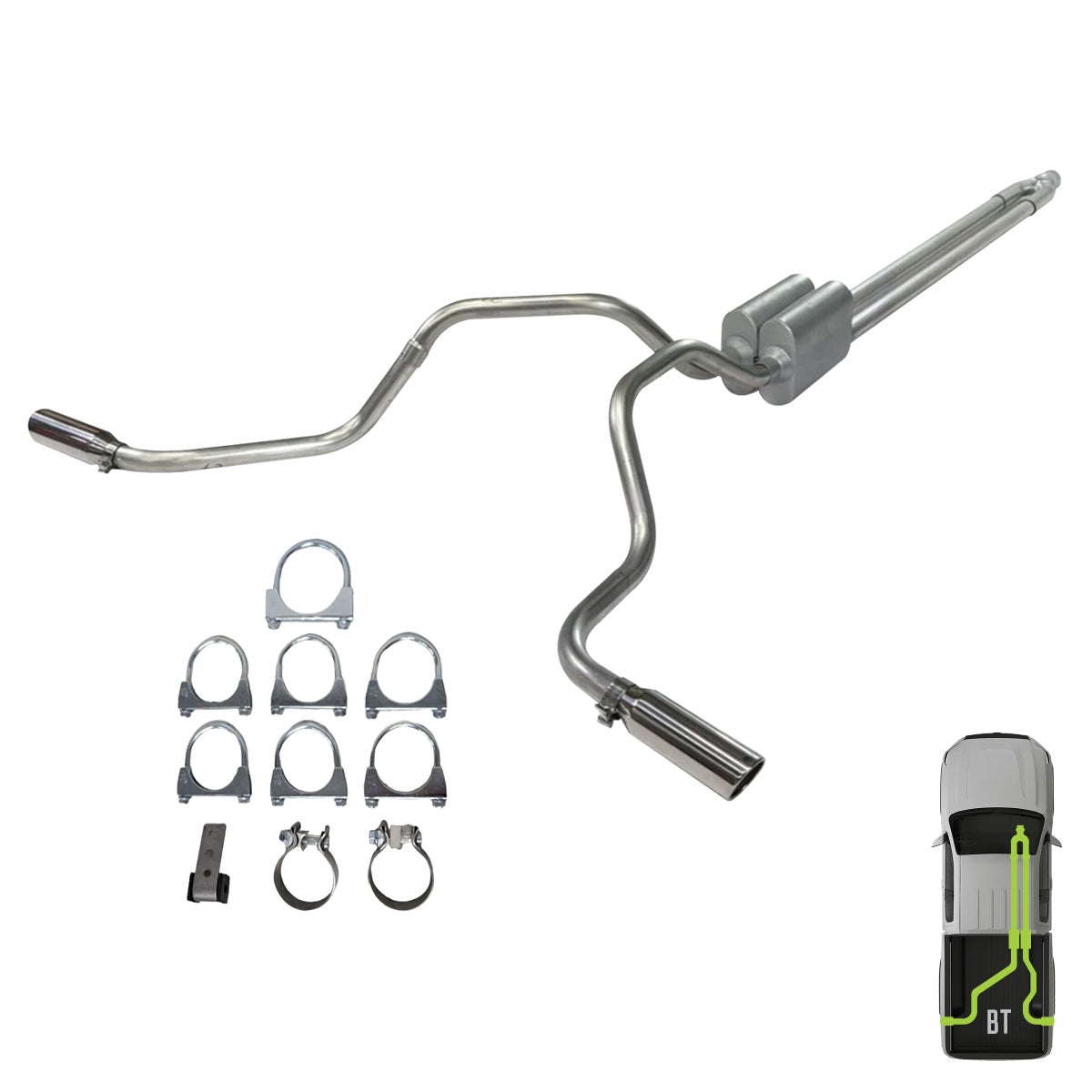 RAM, 2009-2024, 5.7L, Clamp/On - MPI Exhaust Cat-Back Dual Exhaust Kits