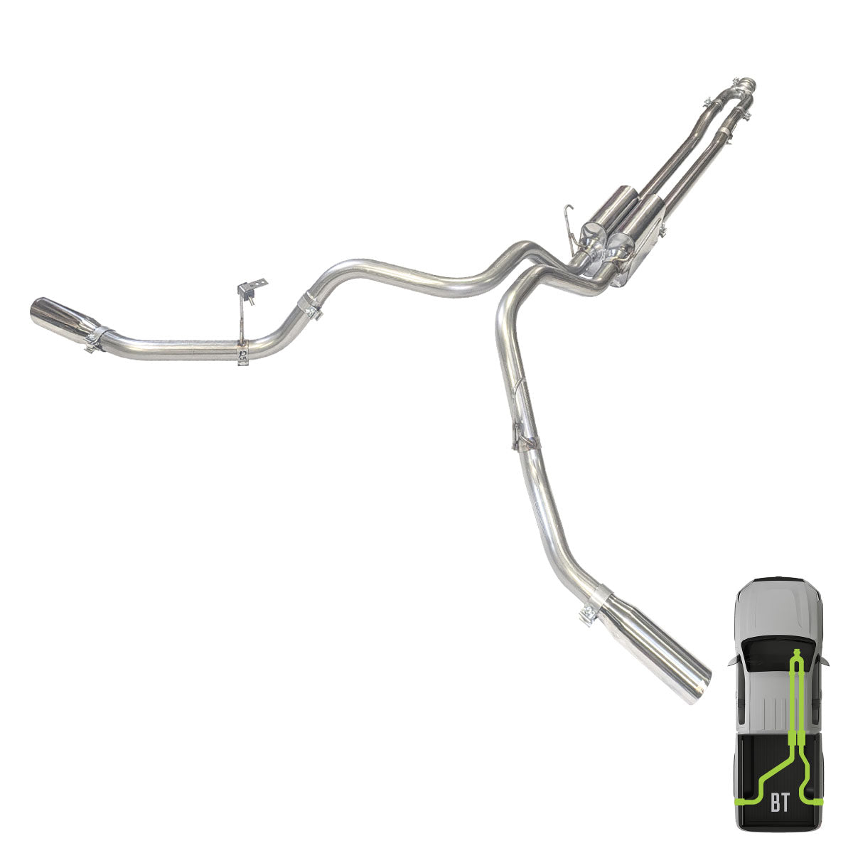 RAM, 2011-2026, 6.4L, Stainless - MPI Exhaust Cat-Back Dual Stainless Kits