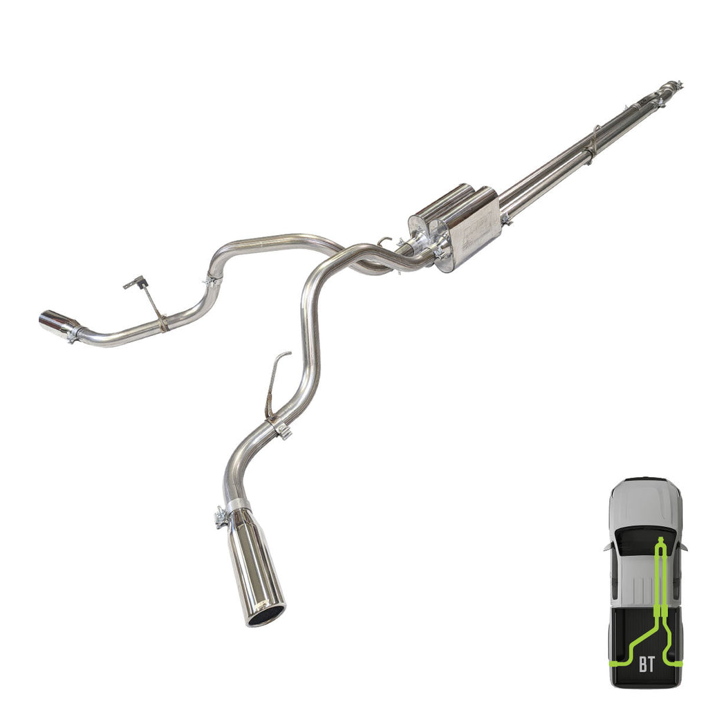 Toyota Tacoma, 2005-2023, V6, Stainless - Truck Cat-Back Dual Exhaust Kits