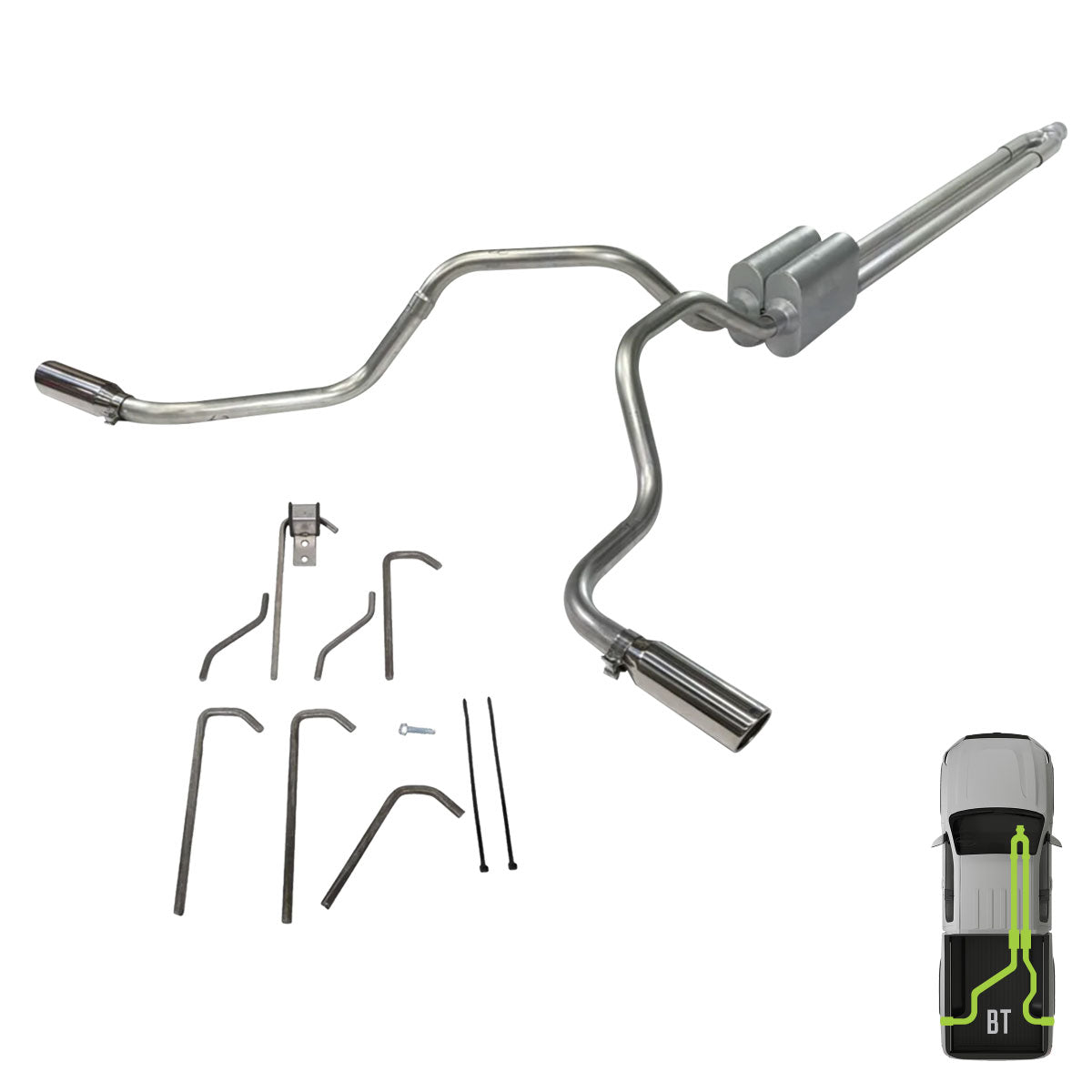Toyota Tacoma, 1995-2004, V6L, Weld/On - MPI Exhaust Cat-Back Dual Exhaust Kits