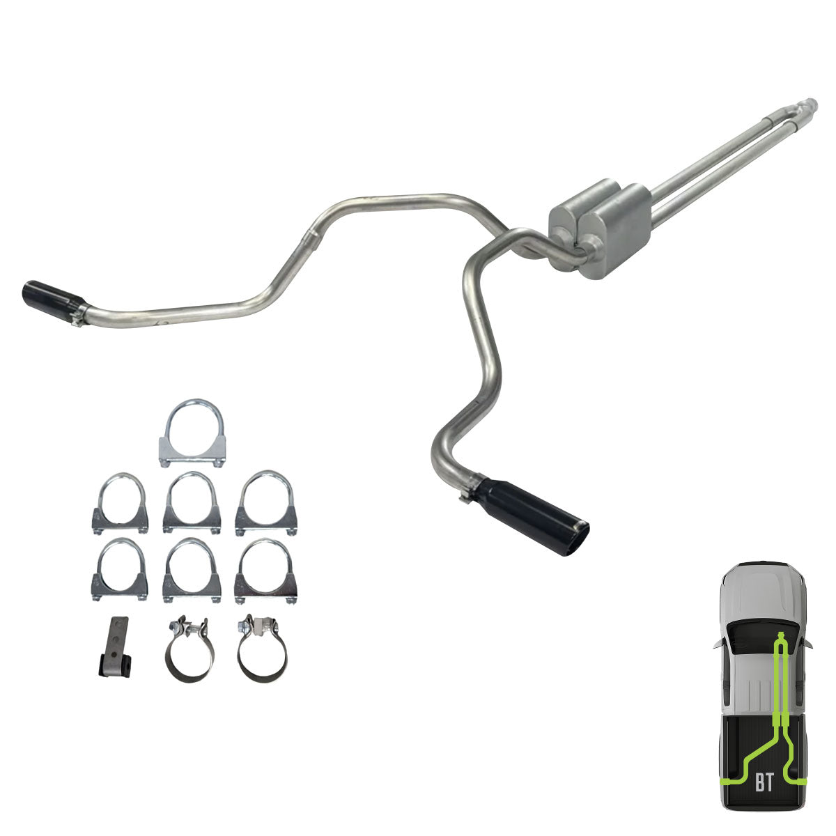 Toyota Tacoma, 2005-2023, V6 , Clamp/On - MPI Exhaust Cat-Back Dual Exhaust Kits