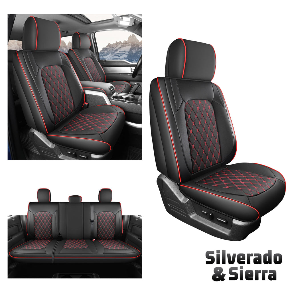 Umbrauto Truck Seat Cover Fit for  Silverado/Sierra,Red